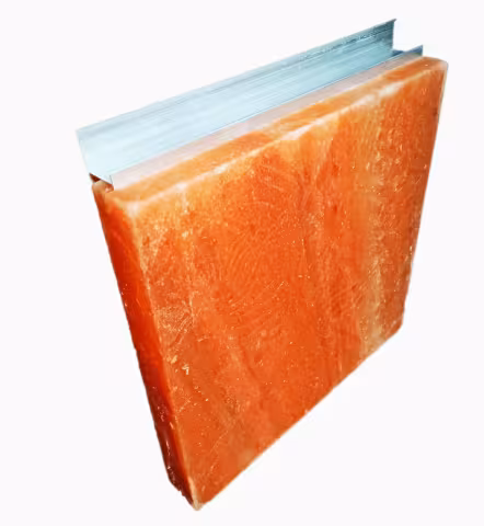 Соляная плитка из Гималайской соли 200x200x25мм шлифованная с пазом