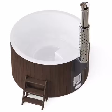 Круглая купель POLARSPA ELITE 180 с подогревом термобереза темная