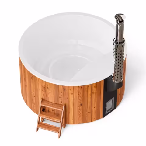 Круглая купель POLARSPA ELITE 220 с подогревом термобереза светлая