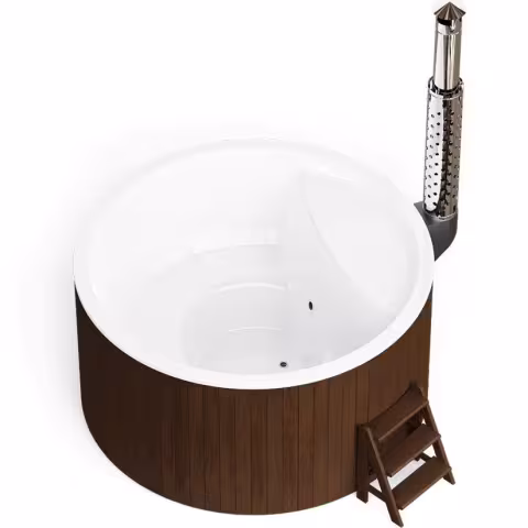 Круглая купель POLARSPA ELITE 220 с подогревом термобереза темная