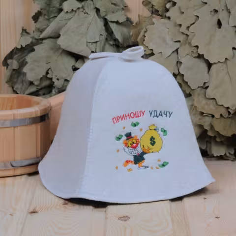 Шапка "Приношу удачу. Тигр" для бани