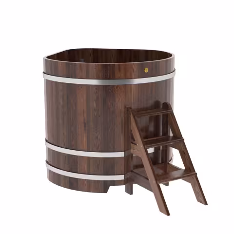 Купель угловая BentWood из лиственницы угловая, морёная премиум 1190х1190х1400 мм