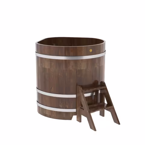Купель угловая BentWood из сращенных ламелей лиственницы угловая, морёная 1030х1030х1100 мм