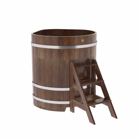 Купель угловая BentWood из сращенных ламелей лиственницы угловая, морёная 1030х1030х1200 мм