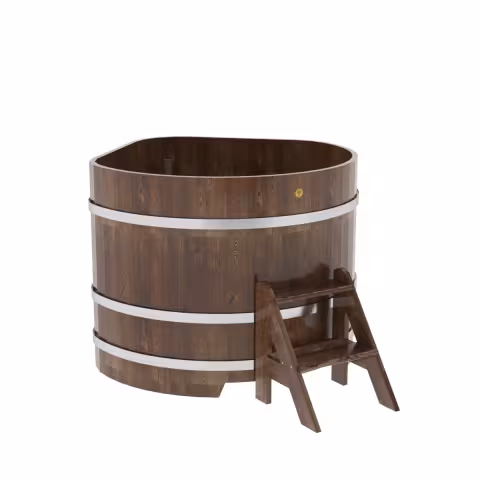 Купель угловая BentWood из сращенных ламелей лиственницы угловая, морёная 1190х1190х1000 мм