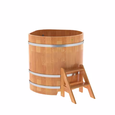 Купель угловая BentWood из сращенных ламелей лиственницы угловая, натуральная 1030х1030х1100 мм