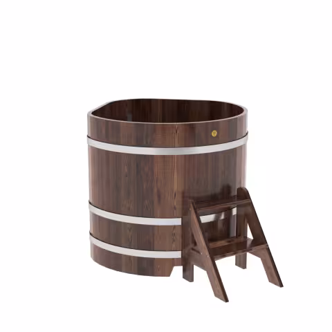 Купель угловая BentWood из лиственницы угловая, морёная премиум 1030х1030х1000 мм