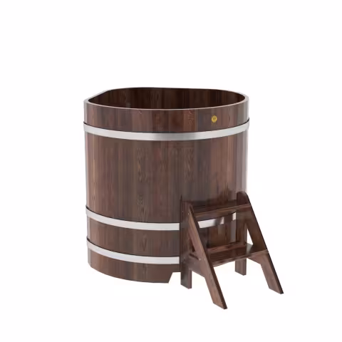 Купель угловая BentWood из лиственницы угловая, морёная премиум 1030х1030х1100 мм