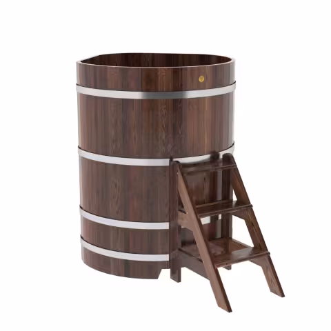 Купель угловая BentWood из лиственницы угловая, морёная премиум 1030х1030х1400 мм