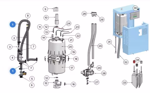 Запчасти для HygroMatik CompactLine C30 (12) E-2204022 Уплотнительное кольцо круглого сечения для опоры и для переходника DN40 (для устройств с ноября 2003 г.)