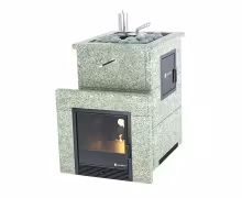 Дровяная печь EASYSTEAM Анапа М2 (открытый верх) сталь AISI 430 жадеит