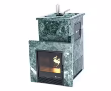 Дровяная печь EASYSTEAM Сочи М2 (в полноценном кожухе с открытым верхом) сталь AISI 430 подготовка под ГГУ змеевик