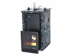 Дровяная печь EASYSTEAM Сочи М2 (в трехстороннем кожухе) сталь AISI 430 пироксенит