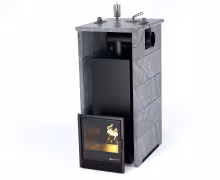 Дровяная печь EASYSTEAM Геленджик (в трехстороннем кожухе с боковым подключением) сталь AISI 321 подготовка под ГГУ талькохлорит