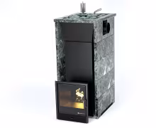 Дровяная печь EASYSTEAM Геленджик (в трехстороннем кожухе с открытым верхом с боковым подключением) сталь AISI 321 подготовка под ГГУ змеевик