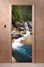 Дверь для бани и сауны Doorwood с фотопечатью A100
