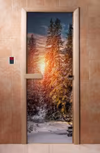Дверь для бани и сауны Doorwood с фотопечатью A093