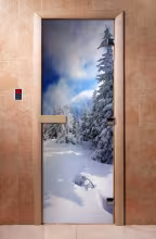 Дверь для бани и сауны Doorwood с фотопечатью A081