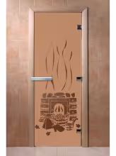 Дверь для бани и сауны Doorwood "Банька бронза матовая"