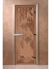 Дверь для бани и сауны Doorwood "Березка бронза матовая" 800х1900 мм