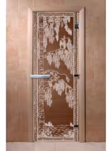 Дверь для бани и сауны Doorwood "Березка бронза" 800х1900 мм
