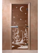 Дверь для бани и сауны Doorwood "Зима бронза" 700х1800 мм