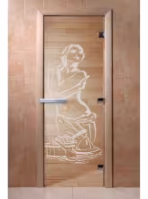 Дверь для бани и сауны Doorwood "Искушение прозрачная" 800х1900 мм