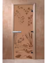 Дверь для бани и сауны Doorwood "Камышовый рай бронза матовая" 700х1800 мм