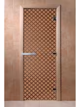 Дверь для бани и сауны Doorwood "Мираж бронза матовая" 600х2000 мм