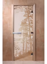 Дверь для бани и сауны Doorwood "Рассвет сатин" 600х1800 мм