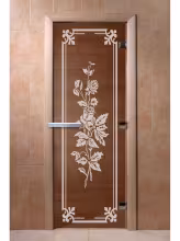 Дверь для бани и сауны Doorwood "Розы бронза" 700х2000 мм