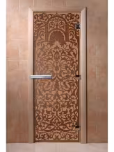 Дверь для бани и сауны Doorwood "Флоренция бронза матовая" 800х1900 мм