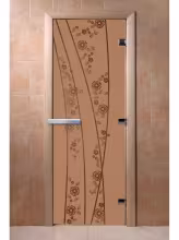 Дверь для бани и сауны Doorwood "Весна цветы бронза матовая" 900х2100 мм