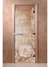 Дверь для бани и сауны Doorwood "Волшебный пар прозрачная" 900х2100 мм