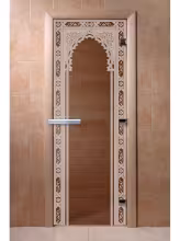 Дверь для бани и сауны Doorwood "Восточная арка бронза" 600х1900 мм