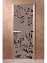 Дверь для бани и сауны Doorwood "Камышовый рай черный жемчуг матовая" 800х2000 мм