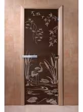 Дверь для бани и сауны Doorwood "Камышовый рай черный жемчуг"