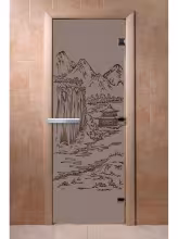 Дверь для бани и сауны Doorwood "Китай черный жемчуг матовая" 700х1900 мм