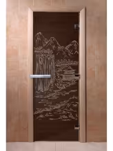 Дверь для бани и сауны Doorwood "Китай черный жемчуг"