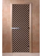 Дверь для бани и сауны Doorwood "Мираж черный жемчуг" 700х1900 мм