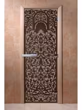 Дверь для бани и сауны Doorwood "Флоренция черный жемчуг"