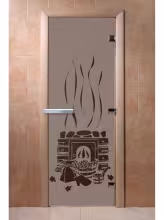 Дверь для бани и сауны Doorwood "Банька черный жемчуг матовая"