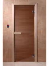 Дверь для бани и сауны Doorwood "Бронза" 1900*700, 6мм, 2 петли