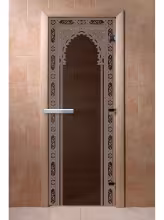 Дверь для бани и сауны Doorwood "Восточная арка черный жемчуг"
