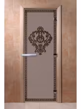 Дверь для бани и сауны Doorwood "Версаче черный жемчуг матовая"