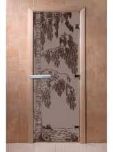 Дверь для бани и сауны Doorwood "Береза черный жемчуг матовая"