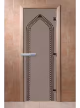 Дверь для бани и сауны Doorwood "Арка графит матовая"