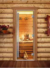 Дверь для бани и сауны Doorwood Престиж Фотопечать А033 800х2000 мм