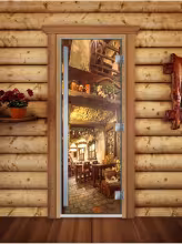 Дверь для бани и сауны Doorwood Престиж Фотопечать А035