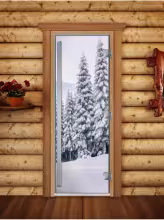 Дверь для бани и сауны Doorwood Престиж Фотопечать А091